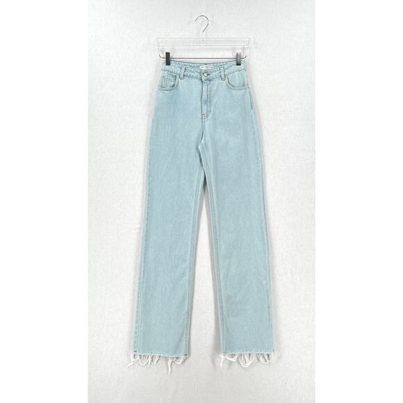 MVP WARDROBE High Rise Straight Leg Jeans 2 Light Wash MARIA VITTORIA PAOLILLO - Picture 5 of 16